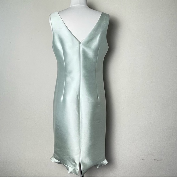 TERI JON Silk Dress Sleeveless Sheath Shift Midi Length by Rickie Freeman Size 8 - Picture 8 of 17